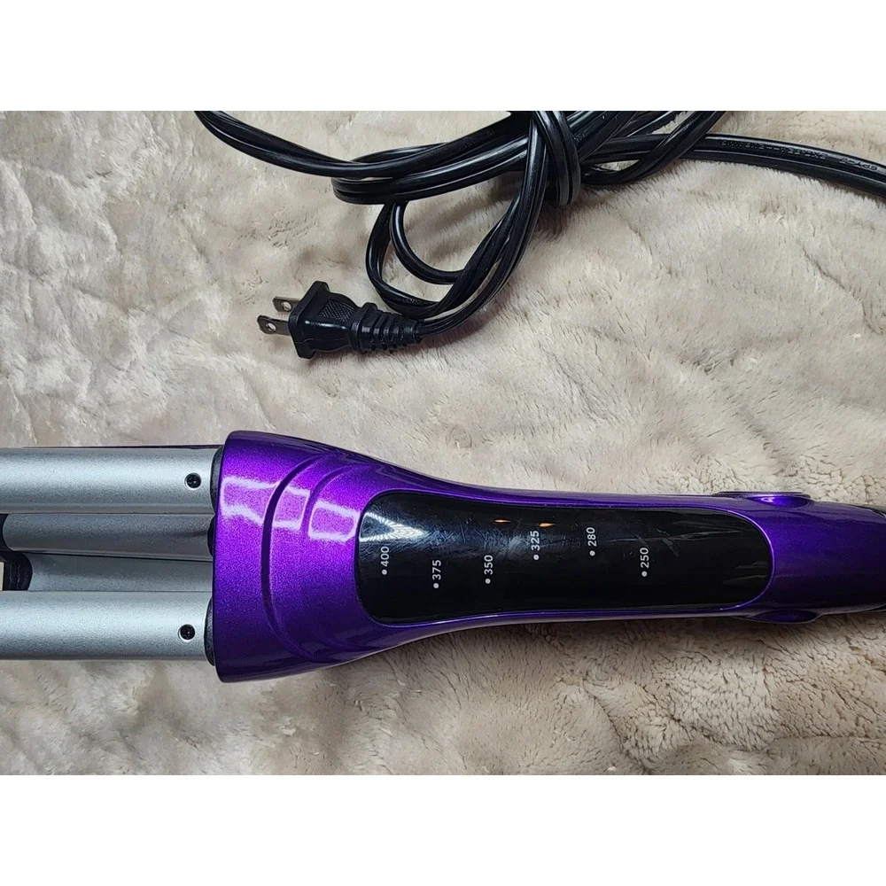 Bed Head TIGI A Wave We Go 3 Barrel Adjustable Hair Waver Crimper Purple BH336